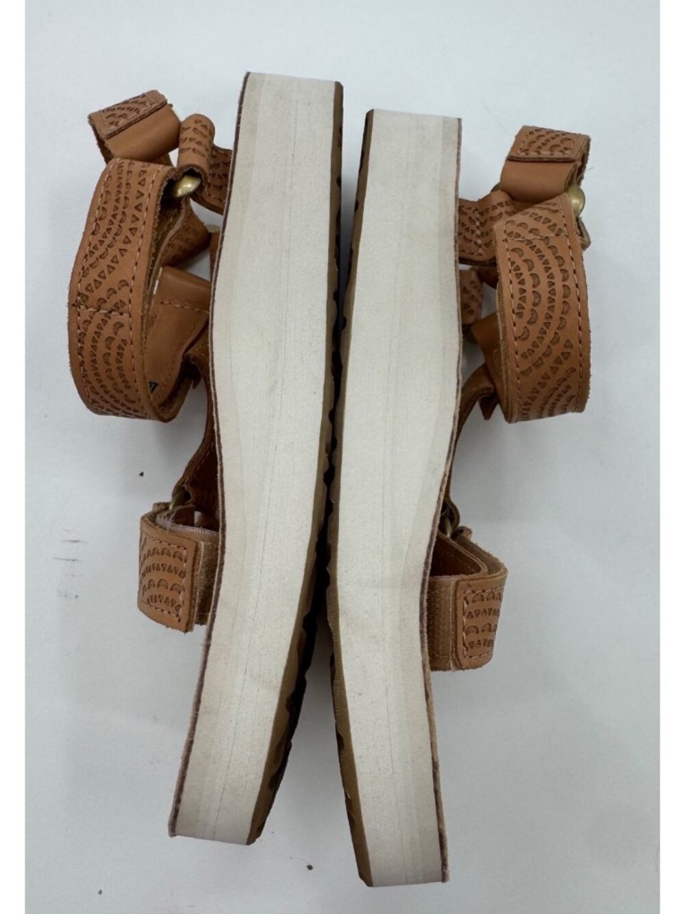 Teva Womens Size 5 Leather Midform Universal Geometric Strap Sandals Comfort Wal - Picture 5 of 8